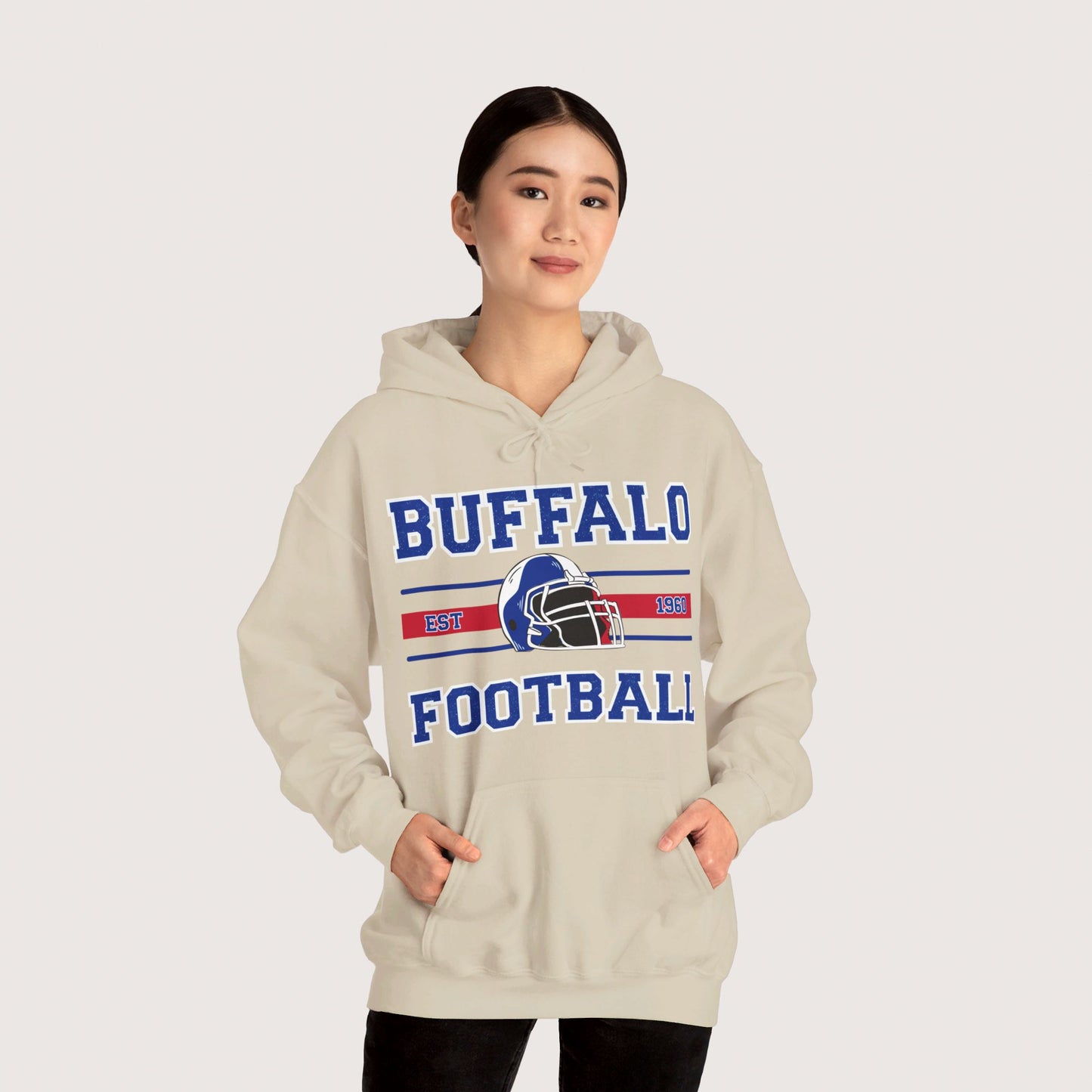 Vintage Buffalo Football Hooded Sweatshirt