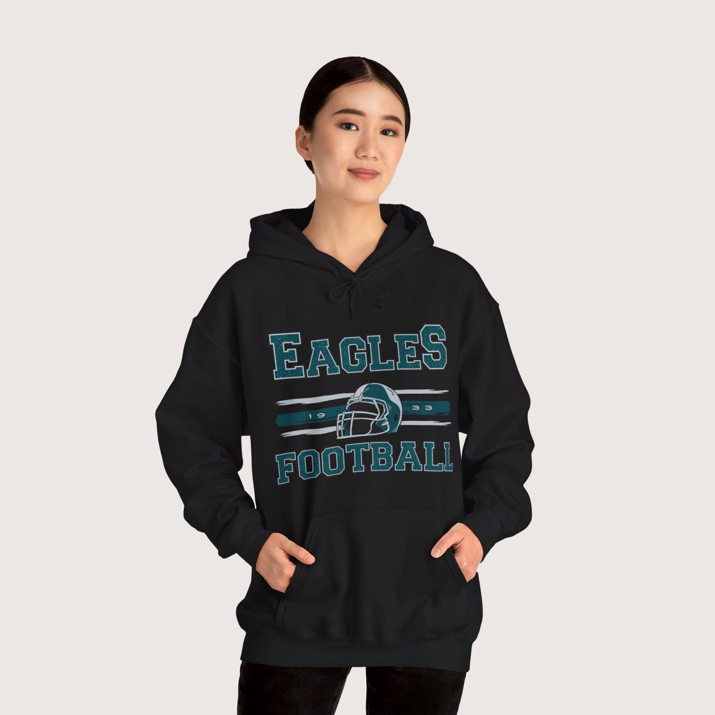 Vintage Eagles Football Hooded Sweatshirt