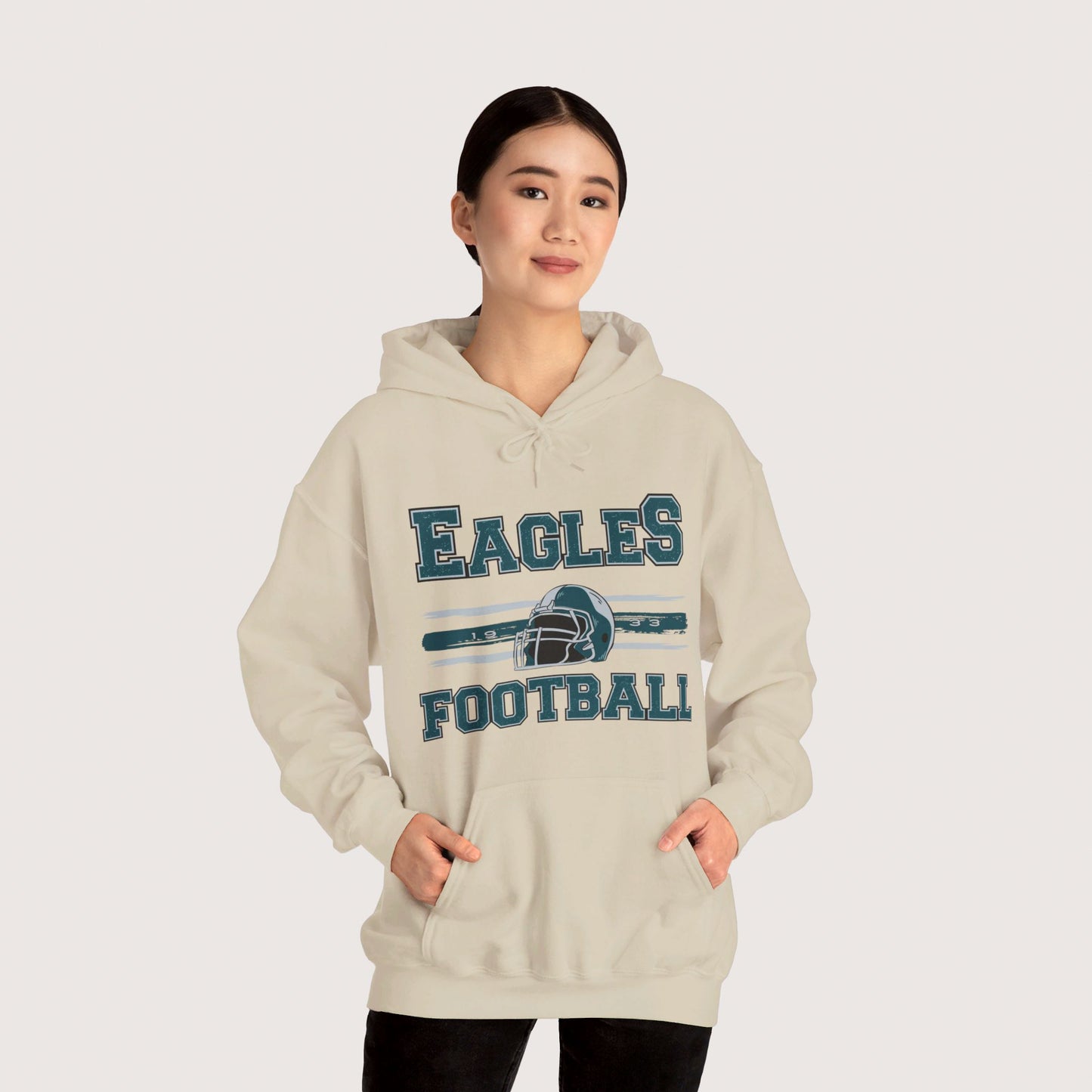 Vintage Eagles Football Hooded Sweatshirt