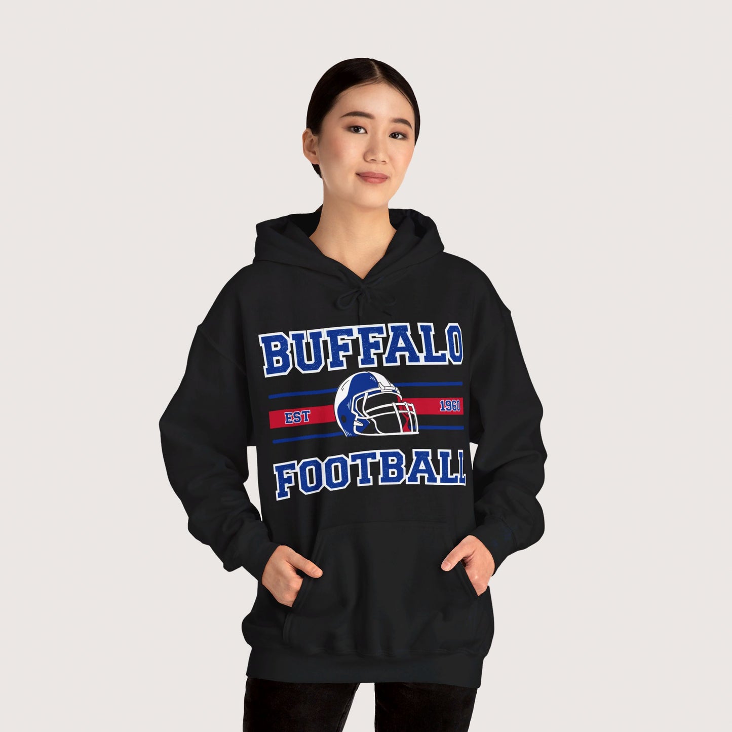 Vintage Buffalo Football Hooded Sweatshirt