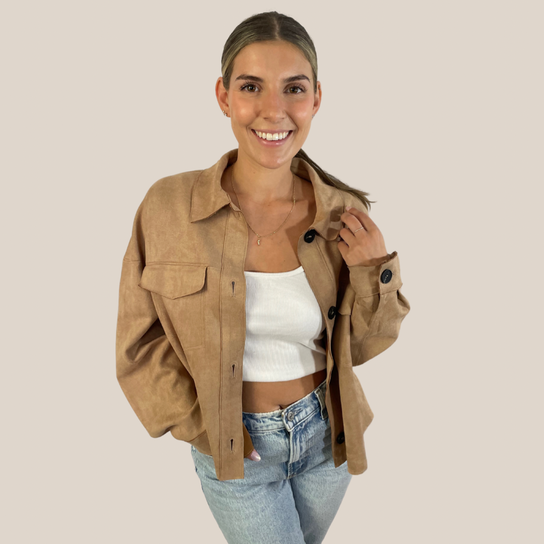 *RESTOCKED* Caramel Suede Jacket