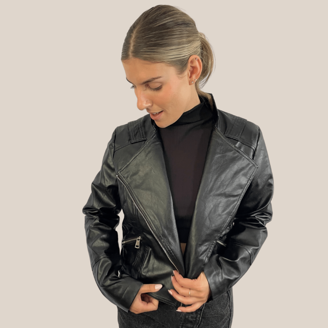 Midnight Leather Zip-Up