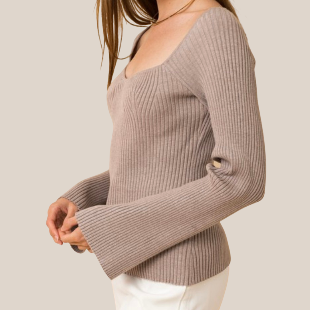 Ribbed Knit Sweater Top