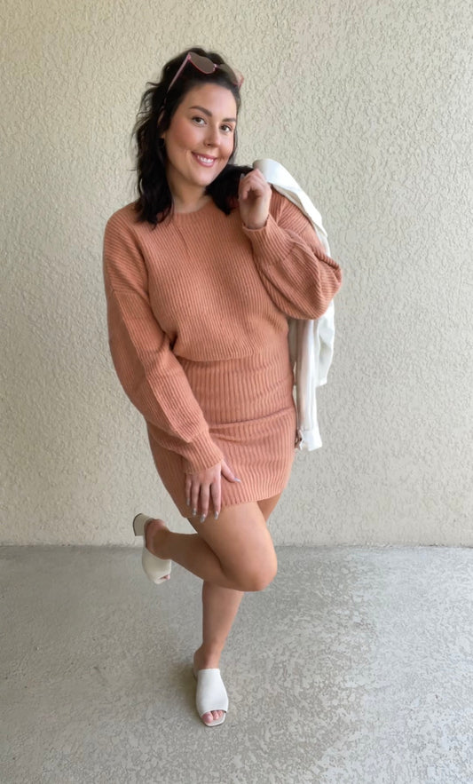 Pumpkin Spice Sweater Dress