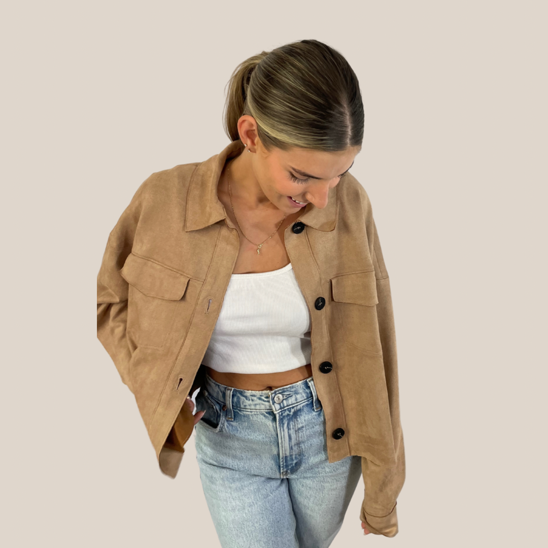 *RESTOCKED* Caramel Suede Jacket