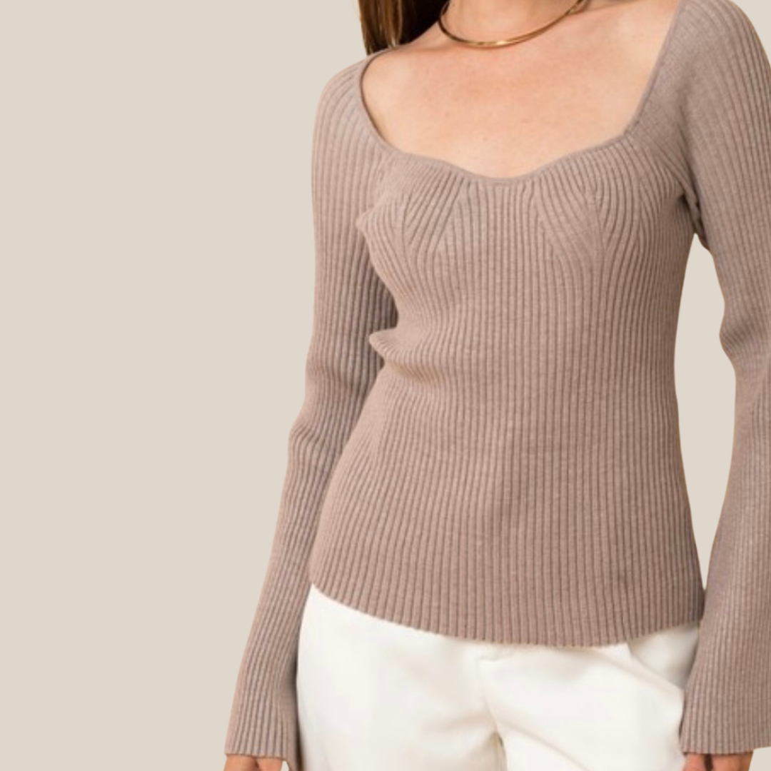 Ribbed Knit Sweater Top